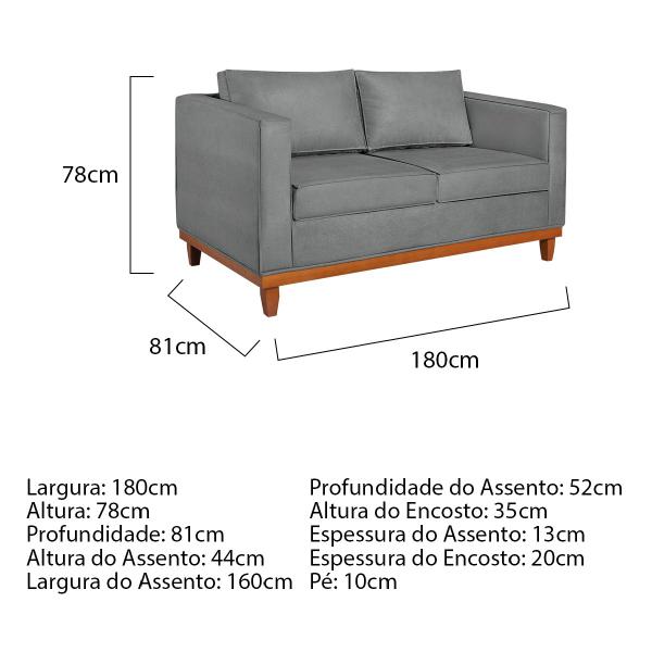 Imagem de Kit Sofá 3 Lugares e 2 Poltronas Europa 180 cm Estilo Conforto e Elegância Corano - Amarena Móveis