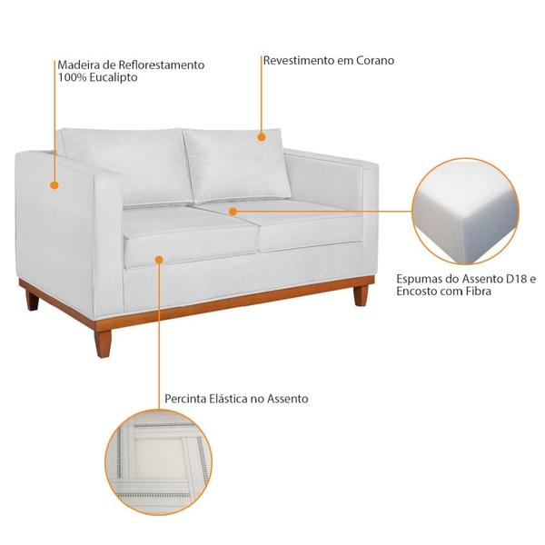 Imagem de Kit Sofá 3 Lugares e 2 Poltronas Europa 180 cm Estilo Conforto e Elegância Corano Branco - Amarena Móveis