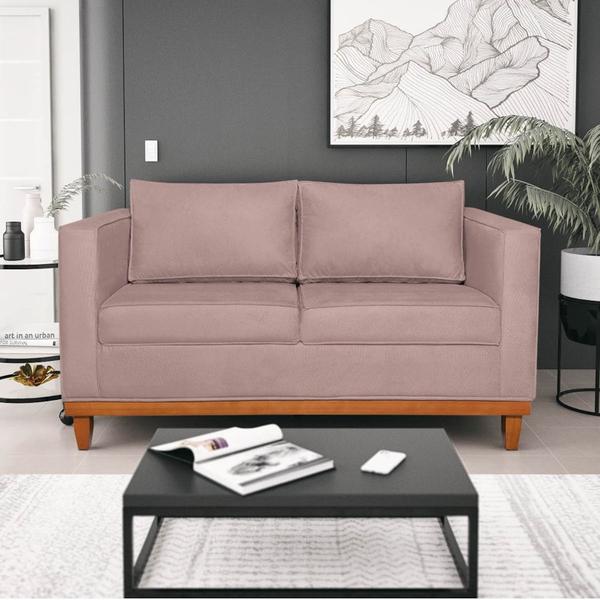 Imagem de Kit Sofá 3 Lugares e 2 Poltronas Europa 180 cm Estilo Conforto e Elegância Linho Rosê - Amarena Móveis