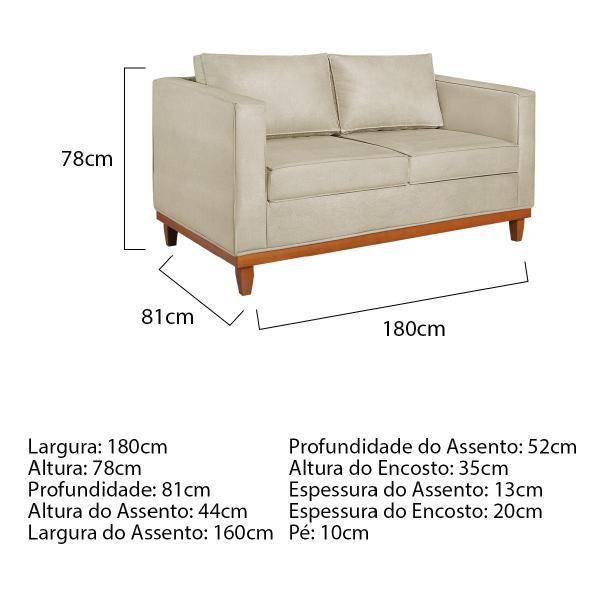 Imagem de Kit Sofá 3 Lugares e 2 Poltronas Europa 180 cm Estilo Conforto e Elegância Suede - ADJ Decor