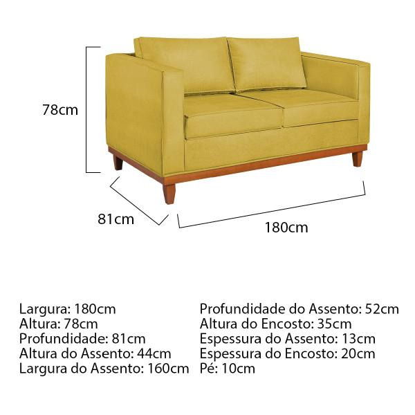 Imagem de Kit Sofá 3 Lugares e 2 Poltronas Europa 180 cm Estilo Conforto e Elegância Suede - ADJ Decor