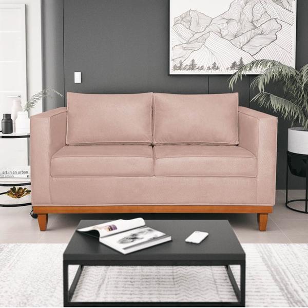 Imagem de Kit Sofá 3 Lugares e 2 Poltronas Europa 180 cm Estilo Conforto e Elegância Suede Rosê - Amarena Móveis