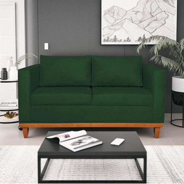 Imagem de Kit Sofá 3 Lugares e 2 Poltronas Europa 180 cm Estilo Conforto e Elegância Suede Verde - Amarena Móveis