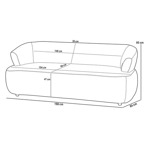 Imagem de Kit Sofá 3 Lugares Para Sala 198cm Com 01 Poltrona Orgânica Florea M05 Bouclê Creme - Lyam Decor