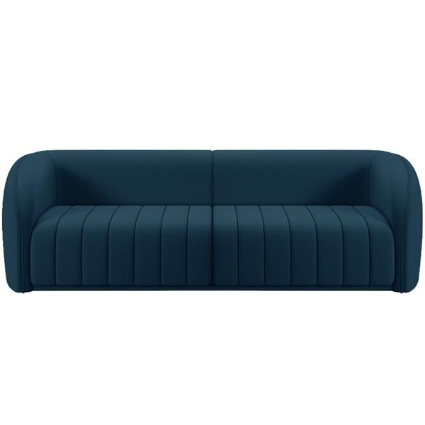 Imagem de Kit Sofá 4 Lugares Para Sala 252cm com 02 Poltronas Lazio M03 Veludo Azul - Lyam Decor