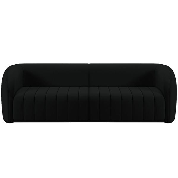 Imagem de Kit Sofá 4 Lugares Para Sala 252cm com 02 Poltronas Lazio M03 Veludo Preto - Lyam Decor