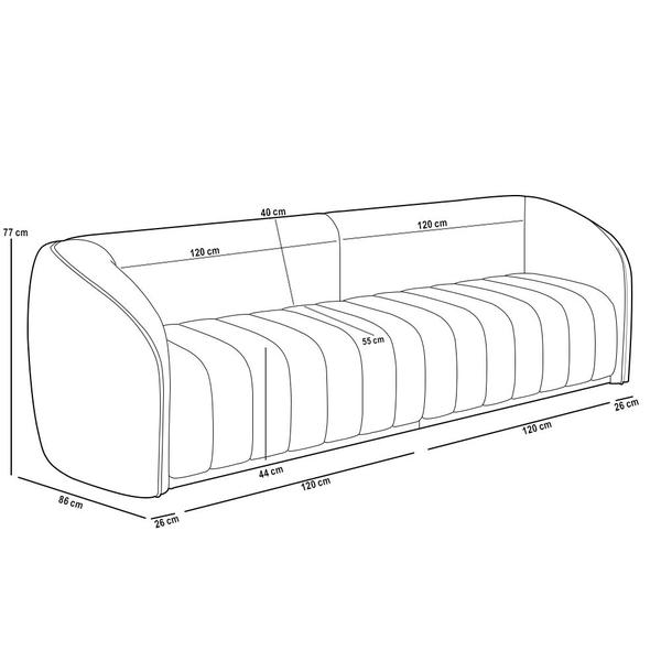 Imagem de Kit Sofá 4 Lugares Para Sala 292cm com 01 Poltrona Lazio M03 Bouclê Bege Claro - Lyam Decor