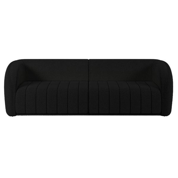 Imagem de Kit Sofá 5 Lugares Para Sala 332cm com 02 Poltronas Lazio M03 Bouclê Preto - Lyam Decor