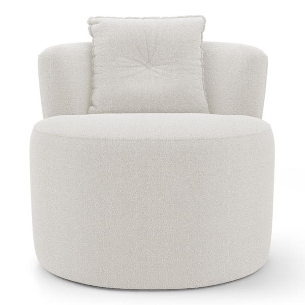 Imagem de Kit Sofá e 02 Poltronas Orgânicas Living Bob com Almofadas Bouclê Off White - Desk Design