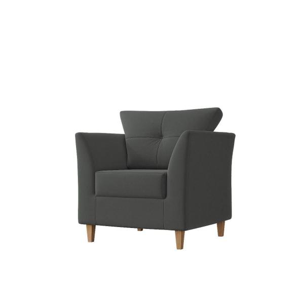 Imagem de Kit Sofá Namoradeira e 02 Poltronas Para Sala Decorativa Isis Suede Cinza Visan Estofados