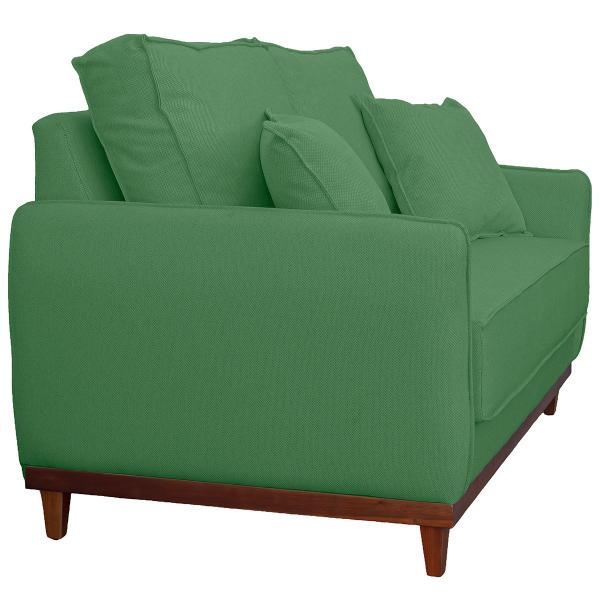 Imagem de Kit Sofa Sena 2 e 3 Lugares Base de Madeira para Sala Hotel Linho Verde