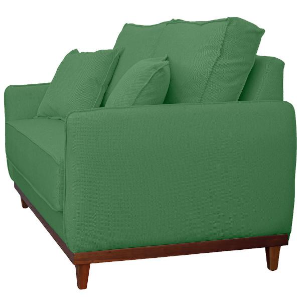 Imagem de Kit Sofa Sena 2 e 3 Lugares Base de Madeira para Sala Hotel Linho Verde