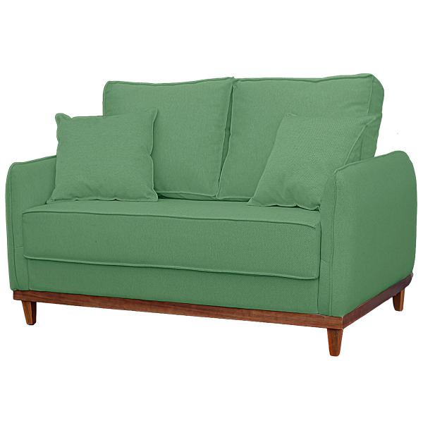 Imagem de Kit Sofa Sena 2 e 3 Lugares Base de Madeira para Sala Hotel Linho Verde