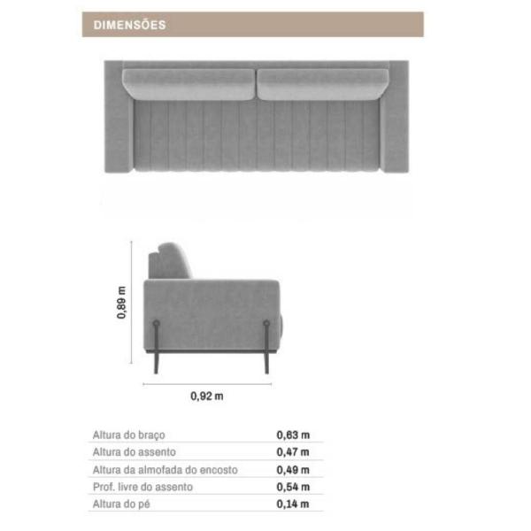 Imagem de Kit Sofá Tiene 2,32m + Poltrona Tiene 1,16m - Linho Cinza - Molas Espirais Larbelle Móveis