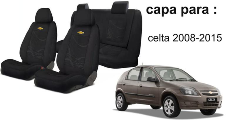 Imagem de Kit Sofisticado Capas de Tecido Celta 2008-2015 + Capa Volante + Chaveiro GM