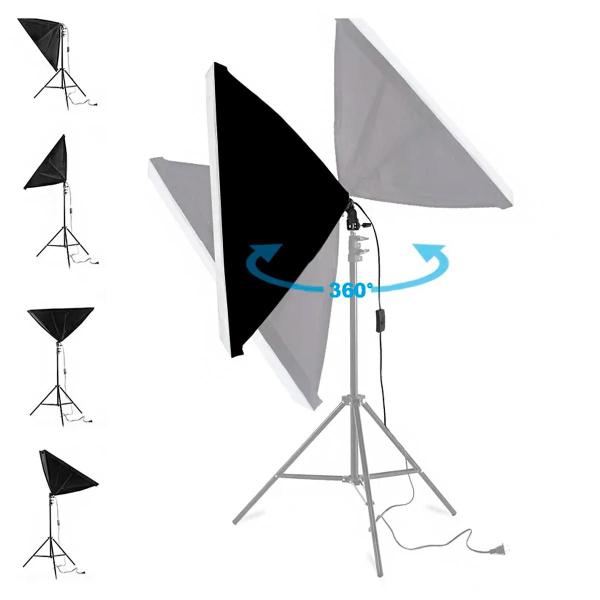 Kit Soft Box Estúdio Lampada Led + Controle E27 - DGM Imagem de Kit Soft Box Estúdio Lampada Led + Controle E27