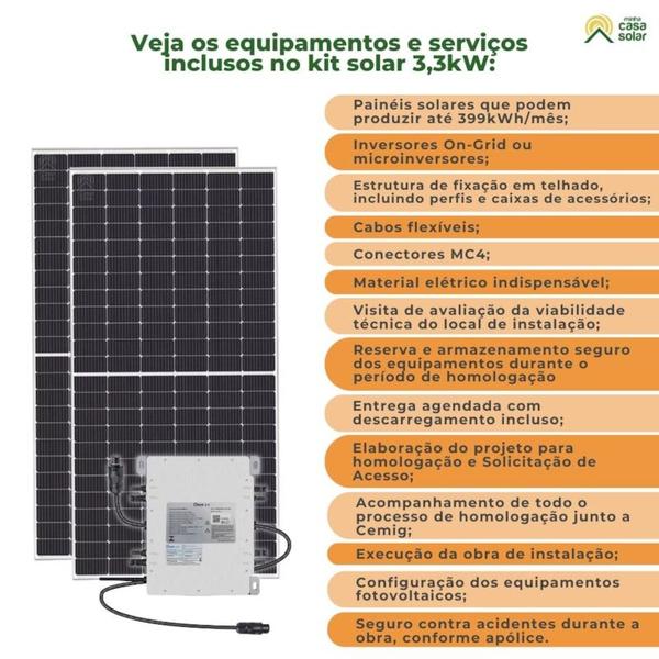 Imagem de Kit Solar Residêncial até 399kWh/mês Homologado BH e Região