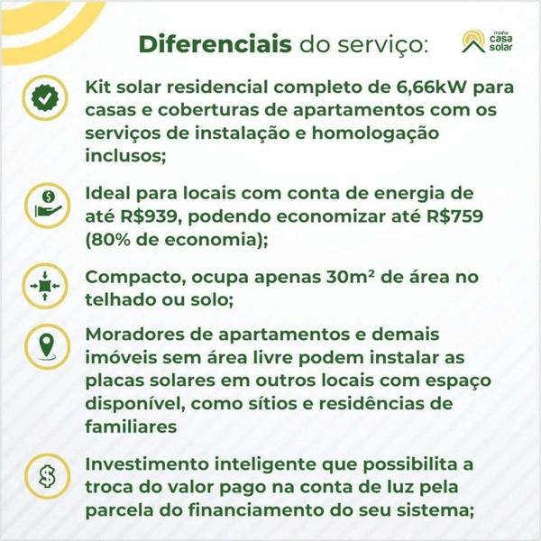 Imagem de Kit Solar Residêncial até 799kWh/mês Homologado BH e Região