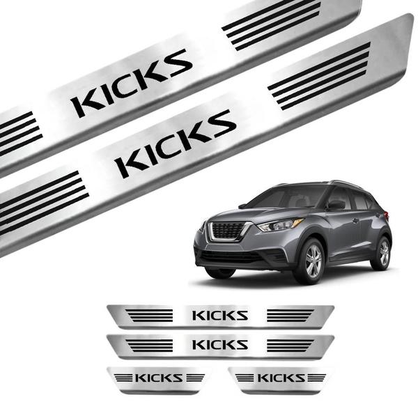 Imagem de Kit Soleira Curvada Em Aço Inox Nissan Kicks todos os anos