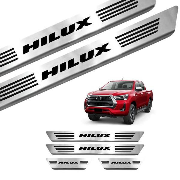 Imagem de Kit Soleira Curvada Em Aço Inox Toyota Hilux todos os anos