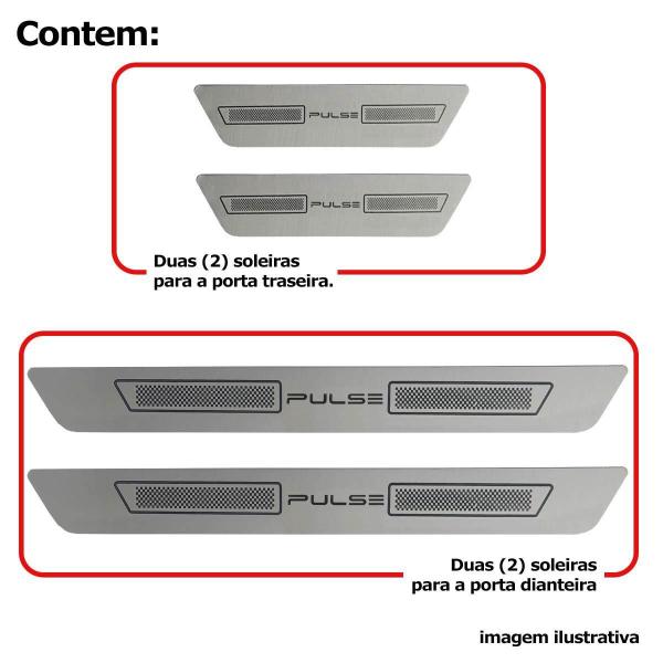 Imagem de Kit Soleira De Porta Aço Inox Escovado Fiat Pulse Todos Anos