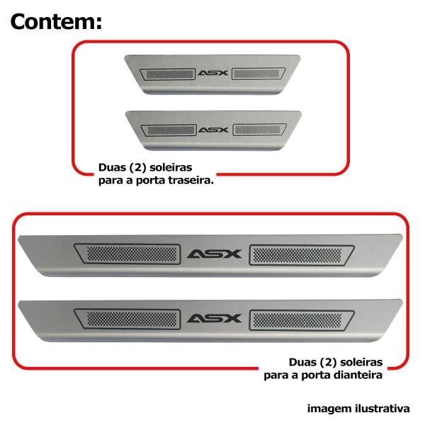 Imagem de Kit soleira de porta aço inox escovado mitsubishi asx