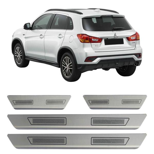 Imagem de Kit Soleira De Porta Aço Inox Escovado Mitsubishi Asx Todos