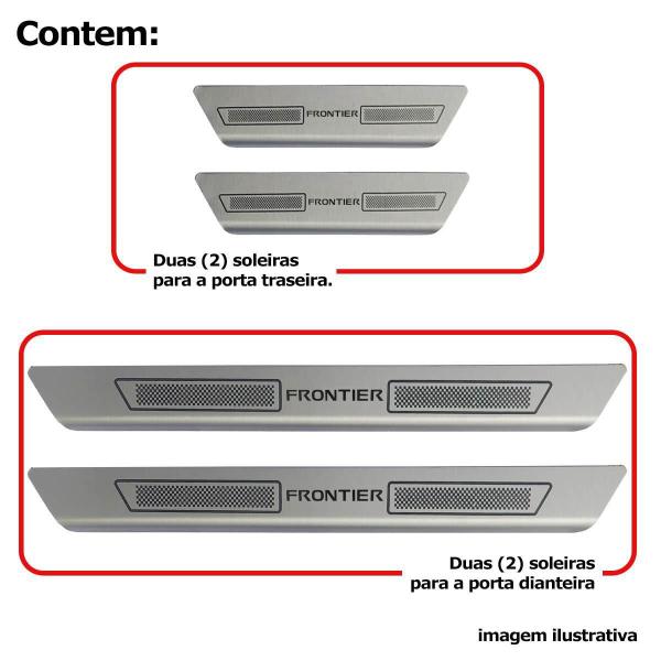 Imagem de Kit Soleira De Porta Aço Inox Escovado Nissan Frontier