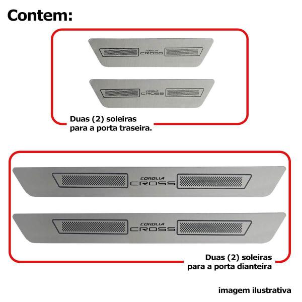 Imagem de Kit Soleira De Porta Aço Inox Escovado Toyota Corolla Cross