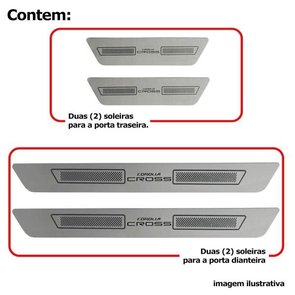 Imagem de Kit Soleira De Porta Aço Inox Escovado Toyota Corolla Cross