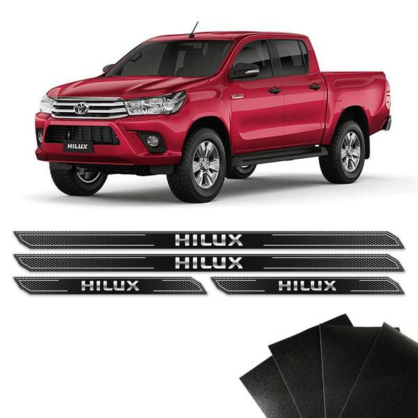 Imagem de Kit Soleira Diamante Hilux 2005/2018 Com Protetor De Porta