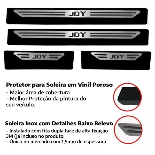 Imagem de Kit Soleira Em Aço Inox Baixo Relevo Chevrolet Joy 2020/...