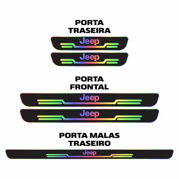 Imagem de Kit Soleira Holográfica Jeep Renegade Portas E Porta Malas