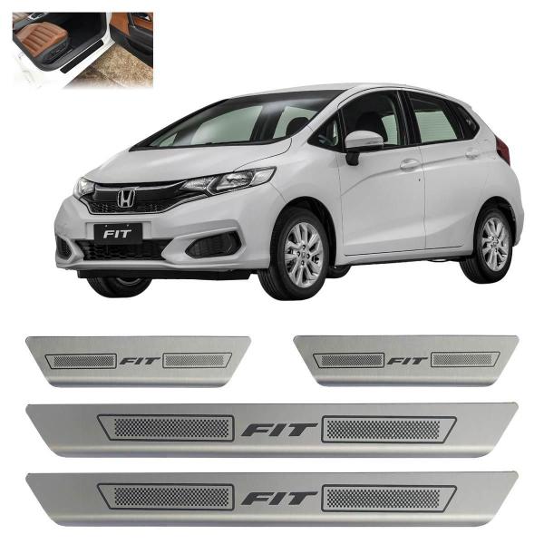 Imagem de Kit Soleira Porta Aço Escovado Honda Fit