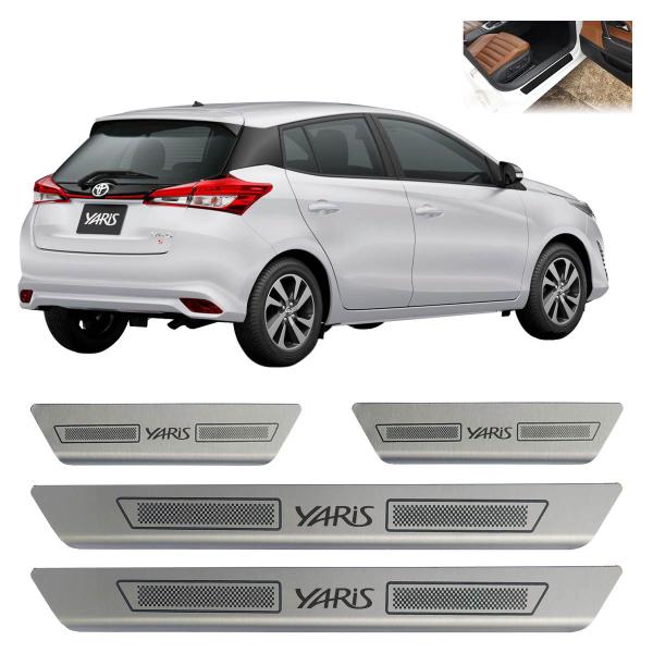 Imagem de Kit soleira porta aço inox escovado toyota yaris