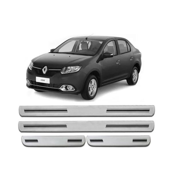 Imagem de Kit Soleira Resinada Adesivo Renault Logan Novo 2008 a 2015