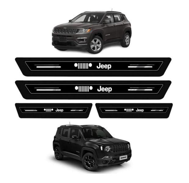 Imagem de Kit Soleira Resinada Proteção Porta Jeep Compass Renegade