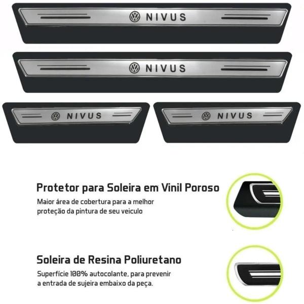 Imagem de Kit Soleira Resinada Proteção Porta Volkswagen Nivus - Prata