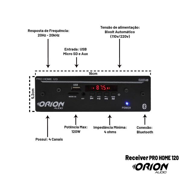 Kit Som Ambiente 6 Caixa Acústica Branca C/ Receiver Bt - ORION Imagem de Kit Som Ambiente 6 Caixa Acústica Branca C/ Receiver Bt