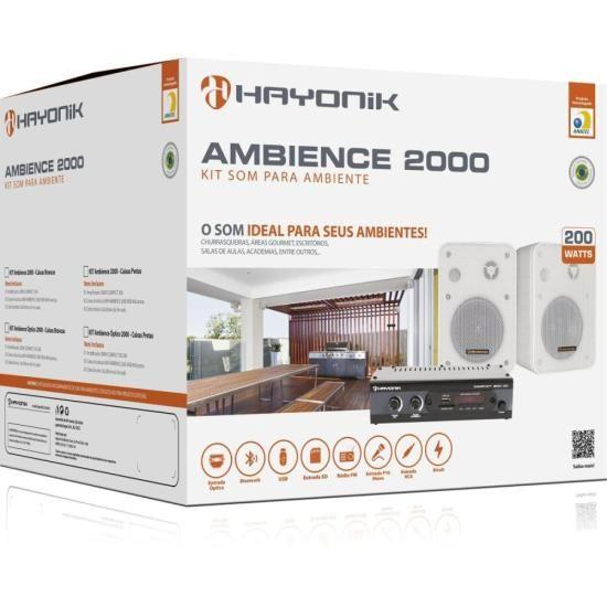 Imagem de Kit Som Ambiente Ambience 2000 OD V2 Branco Hayonik