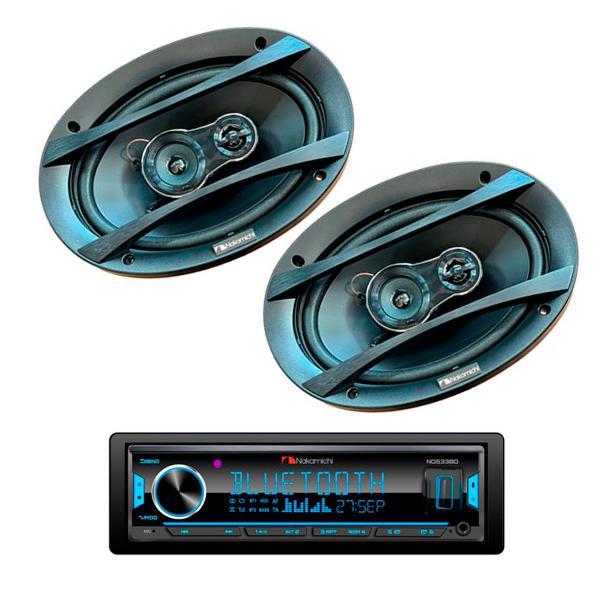 Imagem de Kit Som Automotivo MP3/BT/USB NQ533BD + Alto Falantes Coaxial NSE6918 6x9 Polegadas - Nakamichi