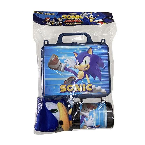 Imagem de Kit Sonic The Hedgehog 1 Maletinha + 1 Copo + 1 Mini Toalha