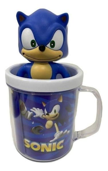 Imagem de Kit Sonic The Hedgehog Caneca + Boneco 16Cm