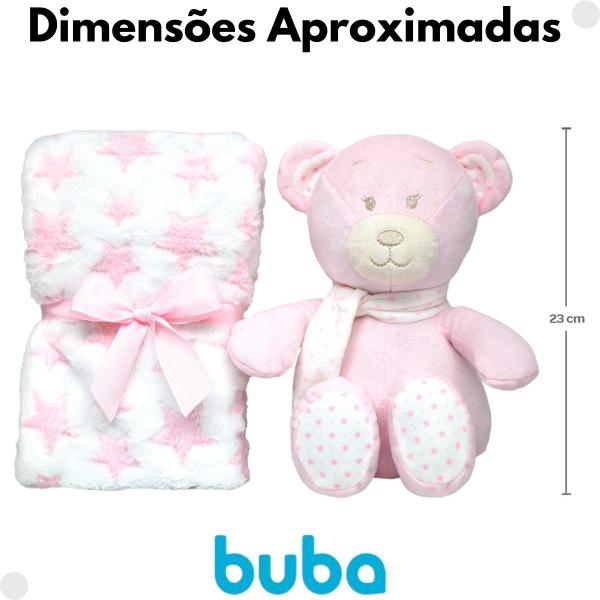 Imagem de Kit Soninho Ursinho com Mantinha Rosa Para Bebês 18067 - Buba