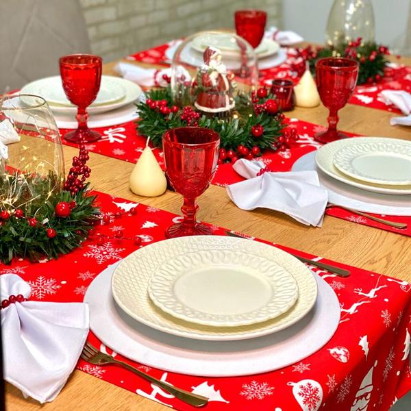 Imagem de Kit Sousplat Completo Com Trilhos de Mesa de Natal Natalino