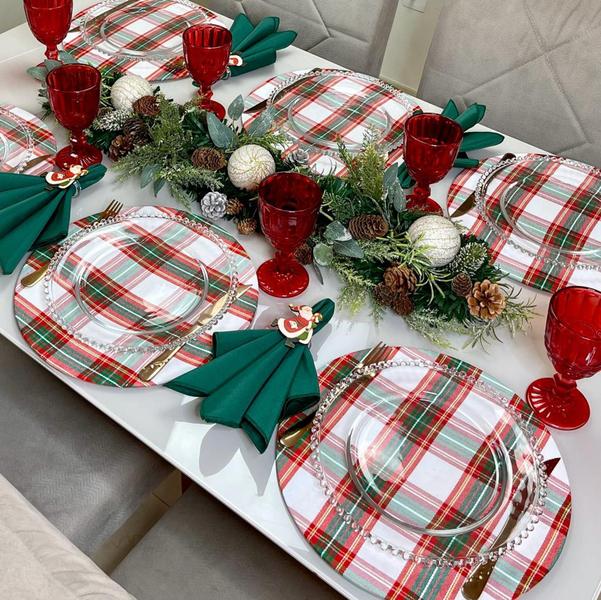 Imagem de Kit Sousplat Completo Mesa Posta de Natal Brilho Supla Natalino