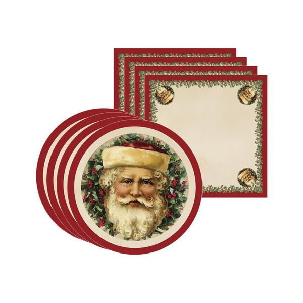 Imagem de Kit Sousplat + Guardanapo Papai Noel Vintage