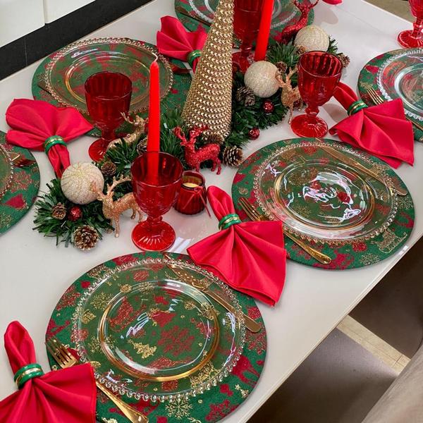 Imagem de Kit Sousplat Supla Completo Mesa Posta de Natal Natalino