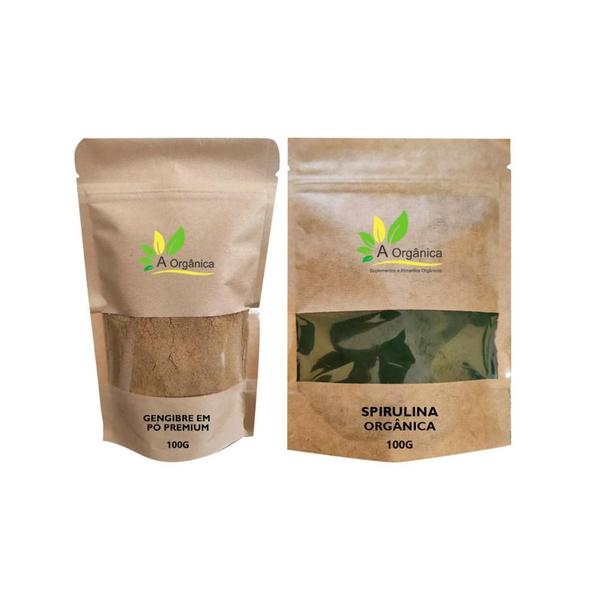 Kit: Spirulina Pura 100g + Gengibre em Pó 100g À Orgânica - A Orgânica Imagem de Kit: Spirulina Pura 100g + Gengibre em Pó 100g À Orgânica