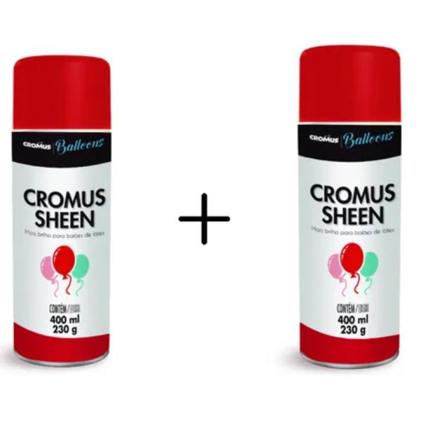 Imagem de Kit Spray Cromus Sheen De Brilho Duradouro Balões Bexigas Importado Silicone Brilha Balão Restaura Renova Arco de Festa